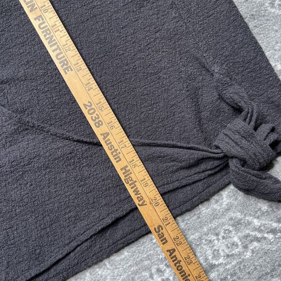 Texture Thread Madewell Women’s 3X Black Cropped Shirt Top Tie Front V Neck - Picture 5 of 7